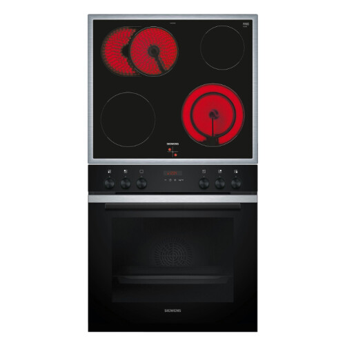 Siemens PQ212KA10 - Inbouw oven- en kookplaat set - 71L pyrolyse 3D-hetelucht - Zilver Tweedehands
