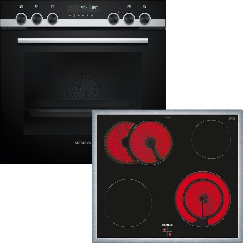 Siemens PQ521KA11 - Inbouw Combi-Set - 71 L Oven + 4-zone Kookplaat - Zwart Glas