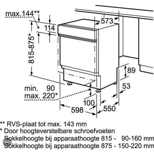 Siemens SN55M538EU - Vaatwasser - 13 couverts - A++ - Zilver Tweedehands