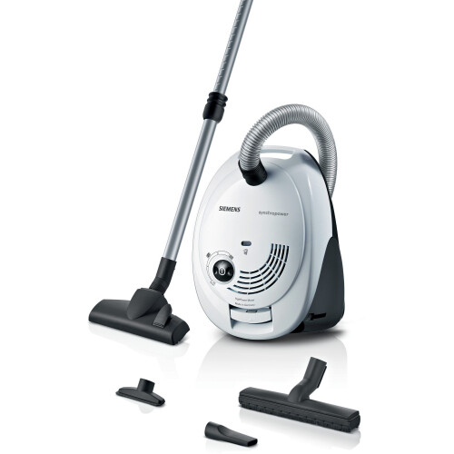 SIEMENS VS06WH1T - Stofzuiger met zak - 850 W - 4,0 liter stofzakcapaciteit - Actieradius 9 meter - Kleur wit Tweedehands