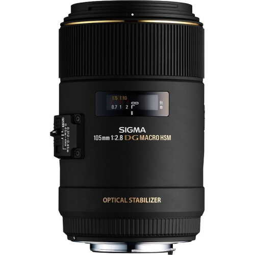 Sigma 105 mm F2.8 DG EX HSM OS Macro 62 mm filter (geschikt voor Canon EF) zwart Tweedehands