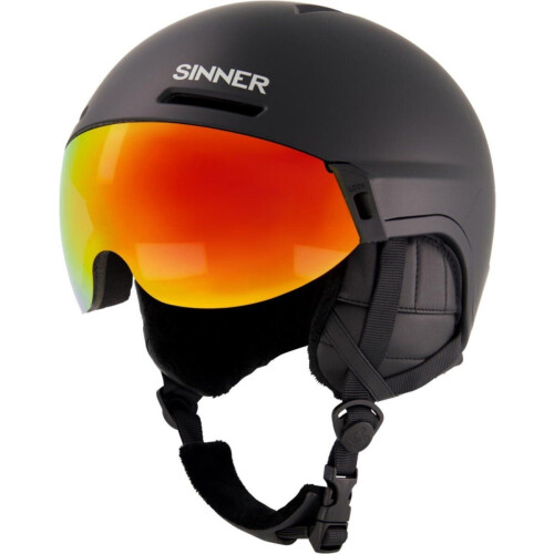 SINNER MONTBLANC VISOR - Skihelm - Rood spiegelvizier - Zwart - M