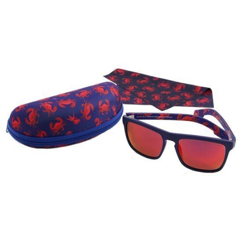 Sinner Thunder x Fish Fred - Zonnebril - Rode lens - Mat blauw Tweedehands