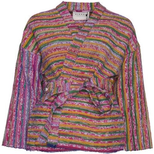 Sissel Edelbo dames vegan Overslagtop Una Jacket Woven Blanket Roze Tweedehands
