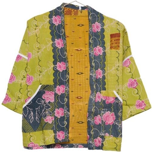 Sissel Edelbo dames vegan Vest Jasje Tyler Kantha Groen Tweedehands