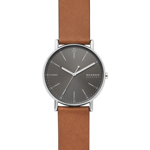 Skagen Signatur SKW6578 - Herenhorloge 40 mm - Quartz - Bruine band - Grijze wijzerplaat Tweedehands