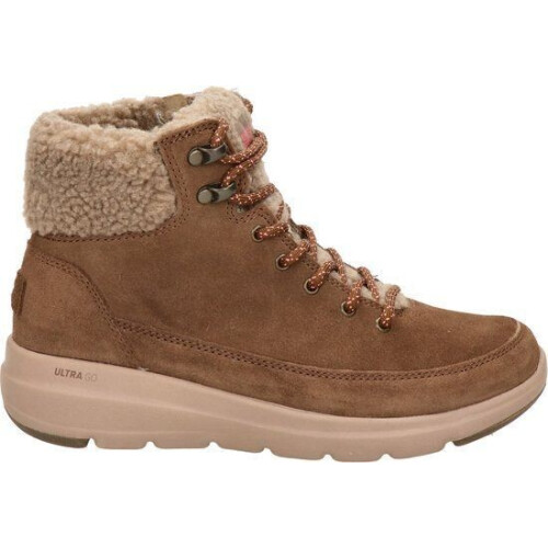 Skechers Glacial Ultra - Dames Laarzen - Lijmresten op linkerschoen - Bruin - Maat 37
