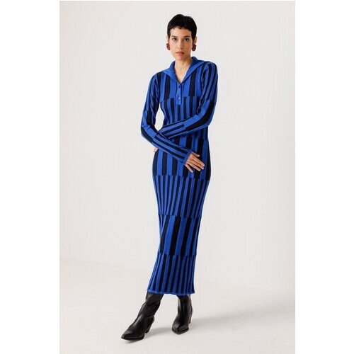 SKFK dames vegan Gebreide Jurk Jare Blauw Tweedehands