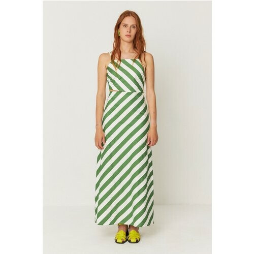 SKFK dames vegan Jurk Aura Groen Wit Tweedehands