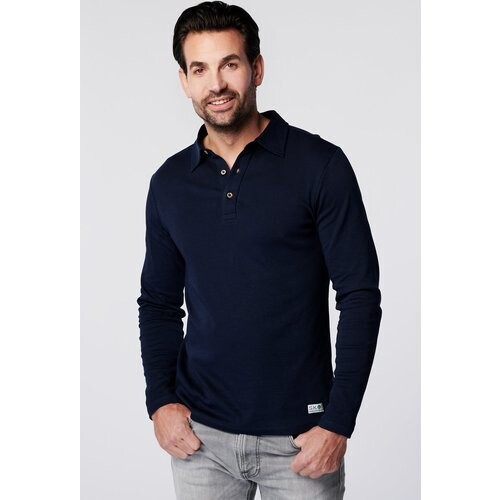 SKOT mannen vegan Longsleeve Polo Navy Tweedehands