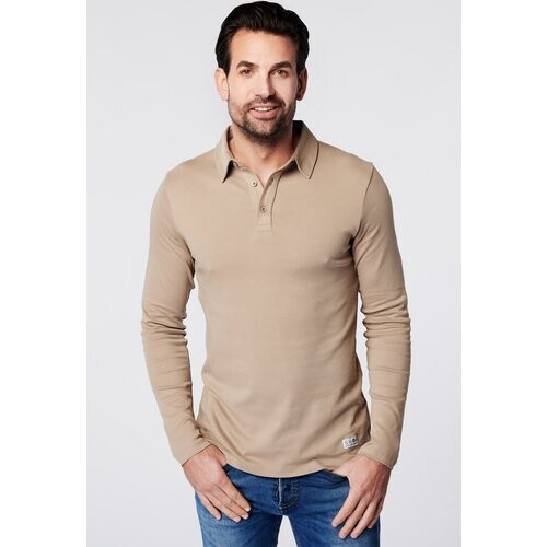 SKOT mannen vegan Longsleeve Polo Zand Tweedehands