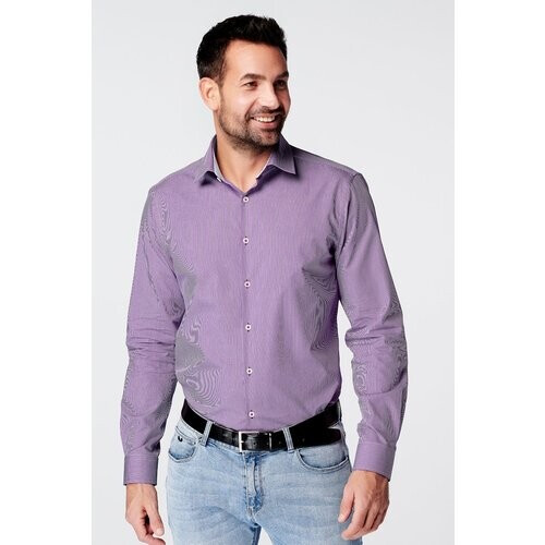 SKOT mannen vegan Overhemd Slim Fit Geruit Paars Tweedehands