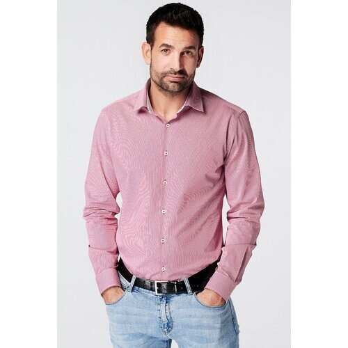 SKOT mannen vegan Overhemd Slim Fit Geruit Rood Tweedehands