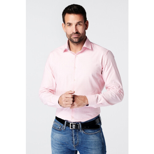 SKOT mannen vegan Overhemd Slim Fit Geruit Roze Tweedehands