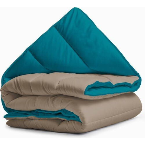 Sleeptime 2 in 1 Omkeerbare Dekbed - Dekbed zonder Overtrek - 240x200 - Taupe/Indigo Tweedehands