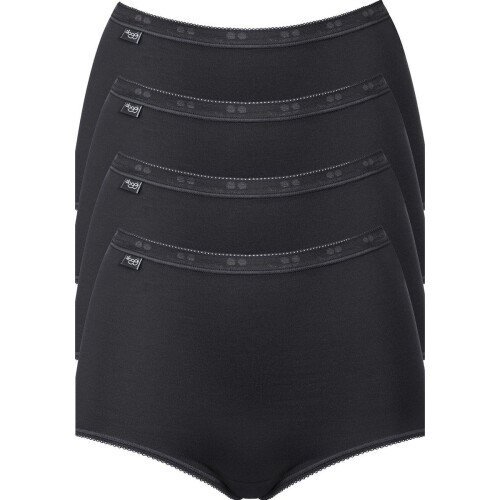 sloggi Basic+ - Dames Maxi slip - 4-pack - Zwart