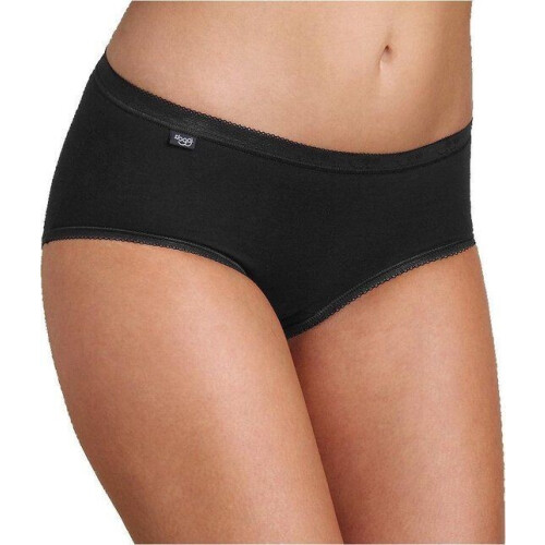 sloggi Basic+ - Dames Midi slip - Extra zachte naden - Zwart (4-pack) Tweedehands