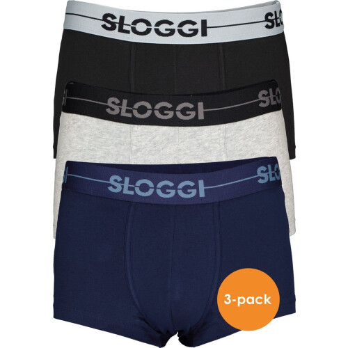 Sloggi Men Go - Hipster - 3-pack - Zwart Grijs Blauw (3-pack)