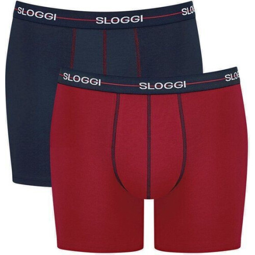 Sloggi Start Hipster - Heren slips - Comfortabele katoenmix - Rood&navy (2-pack)