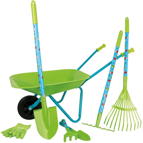 Small Foot 12014 - Tuingereedschapset 8dlg - Kruiwagen Groen Tweedehands