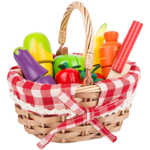 Small Foot - Houten Picknickmand met Snij Fruit - 15dlg