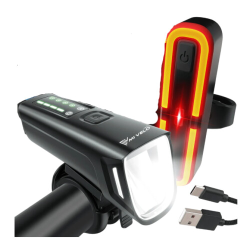 Smart-Ultimate Fietsverlichting Set - LED - 100 Lux - Remlicht - USB - Zwart