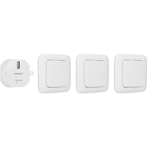 Smartwares SH4-99567 Slaapkamer Schakelset– Plug&Connect  - 1 Inbouwstekker– 3 Wandschakelaars