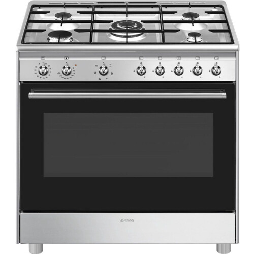 SMEG CX91GMXNLK - Gasfornuis - 90 cm - 5 kookzones - RVS Tweedehands