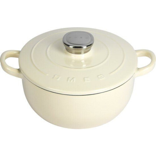 Smeg - Gietijzeren Braadpan - 24 cm - 4,2 L - Geschikt voor Inductie - Crème Tweedehands