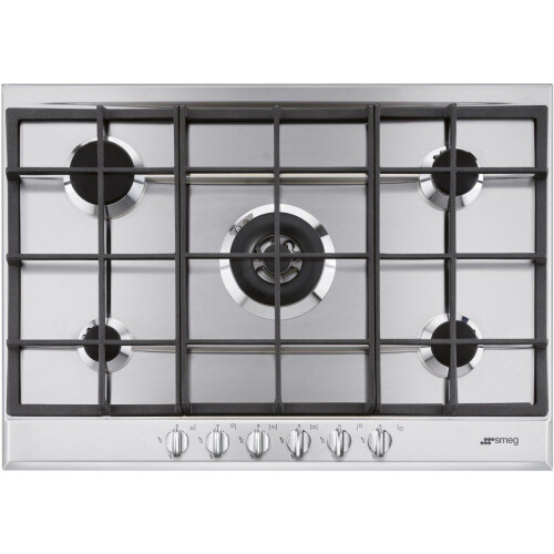 SMEG P272XGHNLK - Gaskookplaat - 5 branders - RVS - 70 cm