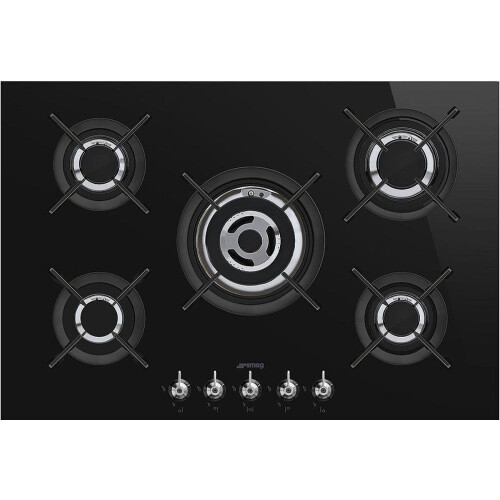 Smeg PV375CNDE - Gaskookplaat - 5 zone(s) - Zwart 70 cm Ingebouwd