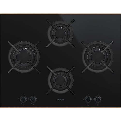 Smeg PV664LCNR - Gaskookplaat - 4 zone(s) - Zwart Koper Tweedehands