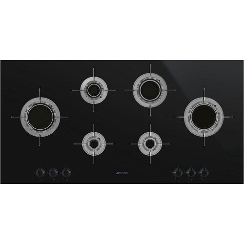 Smeg PVL6106CN - Gaskookplaat - 6 zone(s) - Zwart Titanium Tweedehands