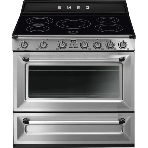Smeg TR90IX9-1 - Vrijstaand fornuis - Inductiekookplaat 5 zones - Roestvrijstaal Tweedehands