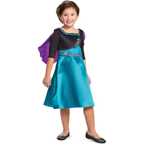 Smiffys - Disney Queen Anna Basic Plus Kostuum Jurk Kinderen - Kids tm 4 jaar - Multicolours