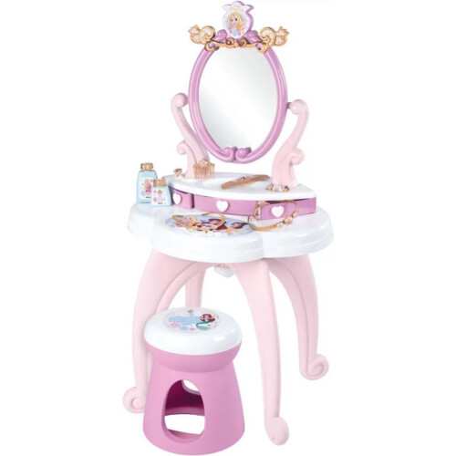 Smoby Disney Princess - 2-in-1 Kaptafel - Draaibare spiegel 10 Accessoires - Roze Tweedehands
