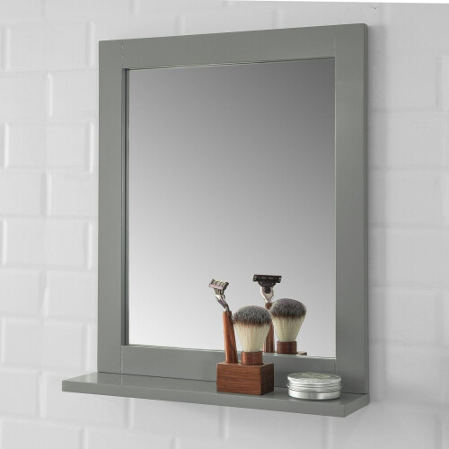 SoBuy FRG129-SG - Badkamerspiegel met plank - 40x50x10 cm - Donkergrijs