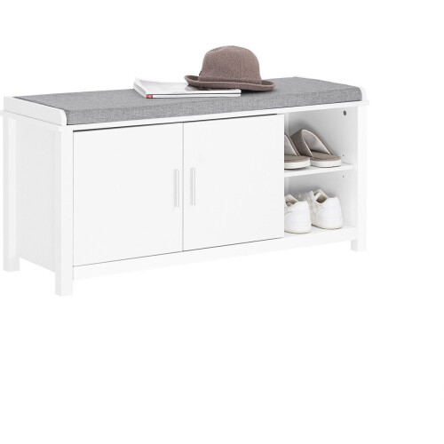 SoBuy FSR168-W - Schoenenbank - 2 deuren 2 inlegplanken - Wit