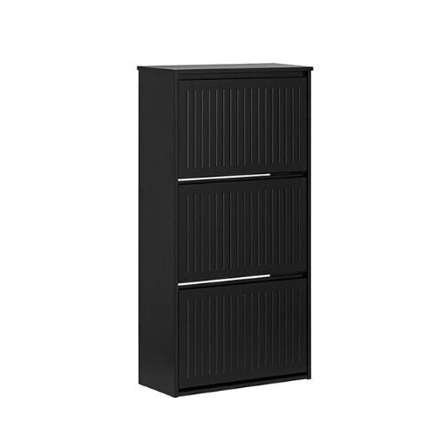 SoBuy Schoenenkast - 3 Kleppen - 61 x 26 x 120 cm - Zwart Tweedehands