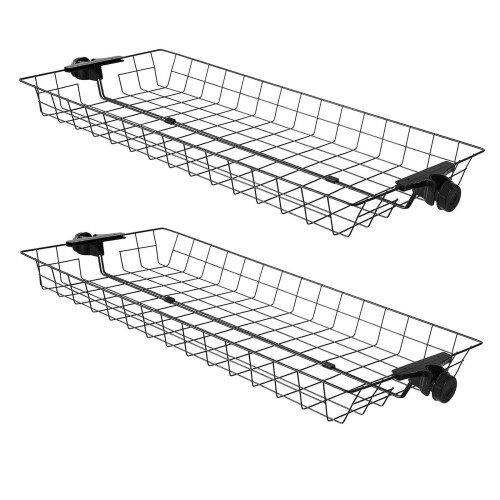 SoBuy Set Van 2 Opbergmanden - Zwart Staal