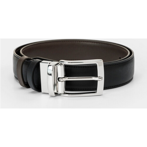 Solari Milano mannen vegan Riem Reversible Zwart En Bruin Tweedehands