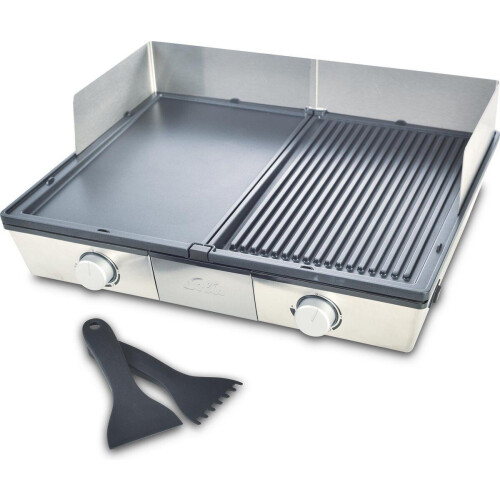 Solis Deli Grill 7951 - Grill- en Bakplaat - Xylan Anti-Aanbaklaag - RVS/Zilver (2 stuks)