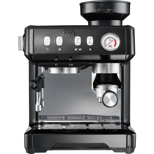 Solis Grind & Infuse Compact - Pistonmachine - Koffiemolen en melkopschuimer - Zwart