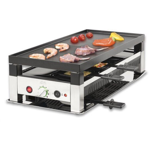 Solis Raclette&Pizza Grill - Gourmetstel 8 Personen - 4 Functies - RVS Tweedehands