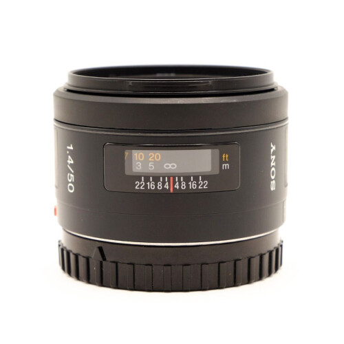 Sony 50mm F1.4 A-Mount - Occasion - Uiterlijke staat 8,5 - Glaswerk 10 - Technische staat 10 Tweedehands