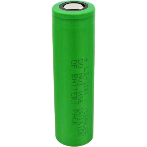 Sony Konion US18650VTC5A - 2600 mAh, 3,6 V - 3,7 V min. 2500 mAh typ. 2600 mAh maximale stroomtoevoer van 35 A (platte bovenkant) inclusief batterijbeschermingsdoos Tweedehands