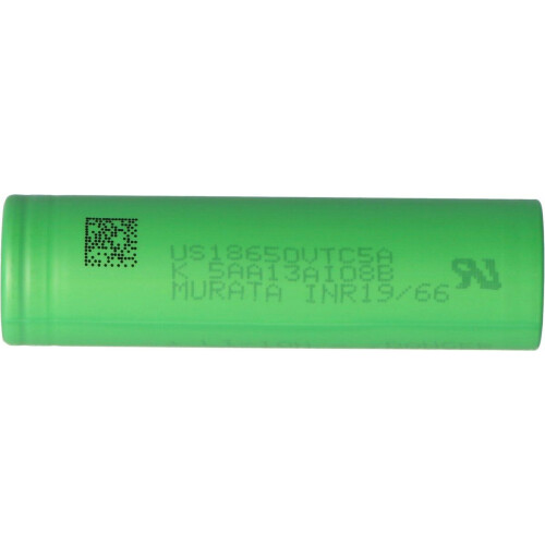 Sony Konion US18650VTC5A - 2600 mAh, 3,6 V - 3,7 V min. 2500 mAh typ. 2600 mAh maximale stroomtoevoer 35A (platte bovenkant) Tweedehands