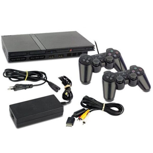 Sony PlayStation 2 Slim (PS2 Slim) - 2 Controller - zwart
