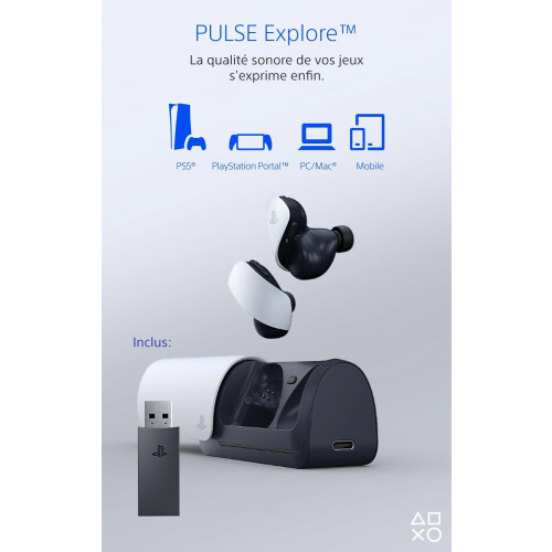 Sony PlayStation Pulse Explore - Draadloze Oordopjes - AI-ruisonderdrukking - Wit