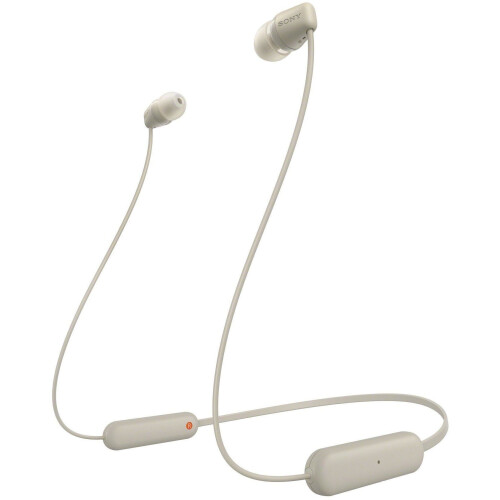 Sony WI-C100 - Draadloze oordopjes - IPX4 waterbestendig - Beige/Zwart
